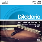 D'Addario EJ73 Mandolin Strings, Phosphor Bronze, Light, 10-38