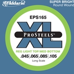 D'Addario EPS165 ProSteels Bass Guitar Strings, Custom Light, 45-105, Long Scale