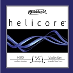 D'Addario Helicore Violin String Set, 4/4 Scale, Medium Tension