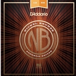 D'Addario NB1253 Nickel Bronze Acoustic Guitar Strings, Light Top / Med Bottom, 12-56