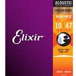 Elixir 16002 Nanoweb Acoustic Guitar Strings - Extra Light 10-47