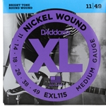 D'Addario EXL115 Nickel Wound Electric Guitar Strings, Medium/Blues-Jazz Rock, 11-49