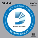 D'Addario PL009 Plain Steel Guitar Single String, .009