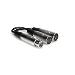 Hosa YXM-121 Y Cable, XLR3F to Dual XLR3M, 6in