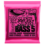Ernie Ball 5 String Super Slinky Nickel Wound Electric Bass Strings, 40-125