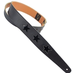 Henry Heller 2" Capri Leather Strap with Black Stars, Black