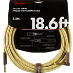 Fender Deluxe Series Instrument Cable, Straight/Angle, 18.6', Tweed