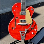 GRETSCH G6120-TFM BSNV Brian Setzer Signature, Nashville Hollow Body, Bigsby and Flame Maple, Ebony Fingerboard, Orange Stain