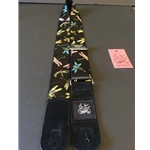 Jaykco Dragonflies Black Guitar Strap