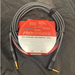 Proformance USA Guitar Instrument Cable, 18 FT, Right Angle, 1/4-1/4R