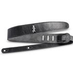 Taylor 2.5" Black Leather Guitar Strap - Black, Suede Back