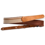 Taylor Vegan Leather Strap, Tan with Natural Textile