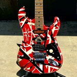 EVH Striped Series Frankie, Red Black & White Relic