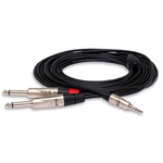 Hosa 3.5mm TRS to Dual 1/4" Mono Cable, 10ft