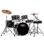 Rebel 5 Piece Complete Drum Set - Black