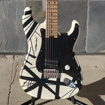 EVH Striped Series 78 Eruption, Maple Fingerboard, White with Black