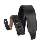 Levy’s 3″ black top grain leather guitar strap