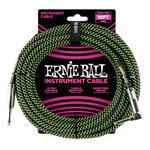 EB 10' Braided Straight / Angle Instrument Cable - Black / Green