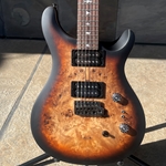 PRS SE "Exotic" Custom 24-08 Poplar Burl Charcoal Cherry Midnight Burst Electric with Gigbag