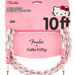 Fender® x Hello Kitty® White/Pink Woven Cable, 10'