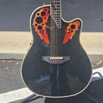 Used Ovation C2078AX Custom Elite Black Acoustic Electric Guitar with Case
