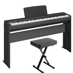 Yamaha P143LXB Digital Piano Bundle  with L-100B Stand, PKBB1 Bench and Sustain foot switch
