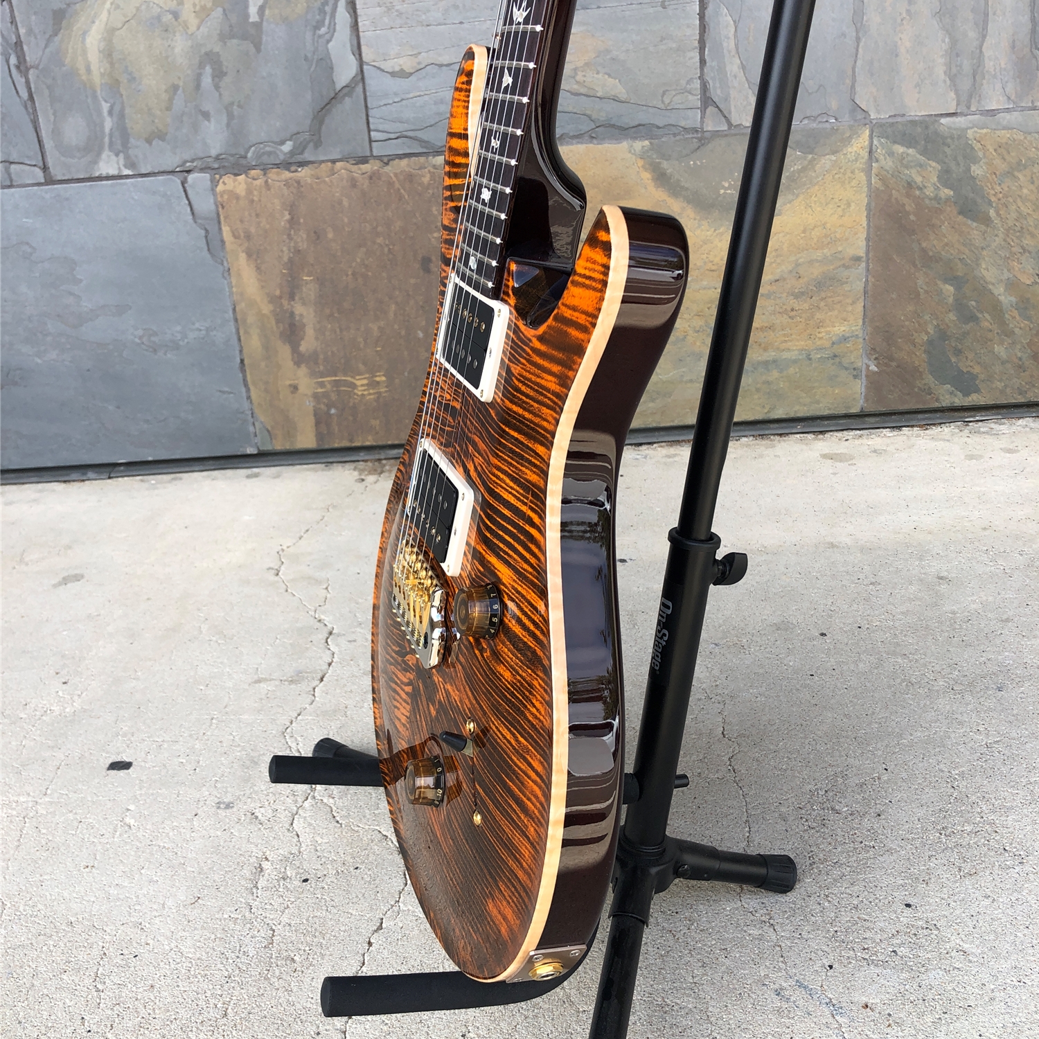 Instrumental Music - PRS Custom 24, 10 Top Orange Tiger