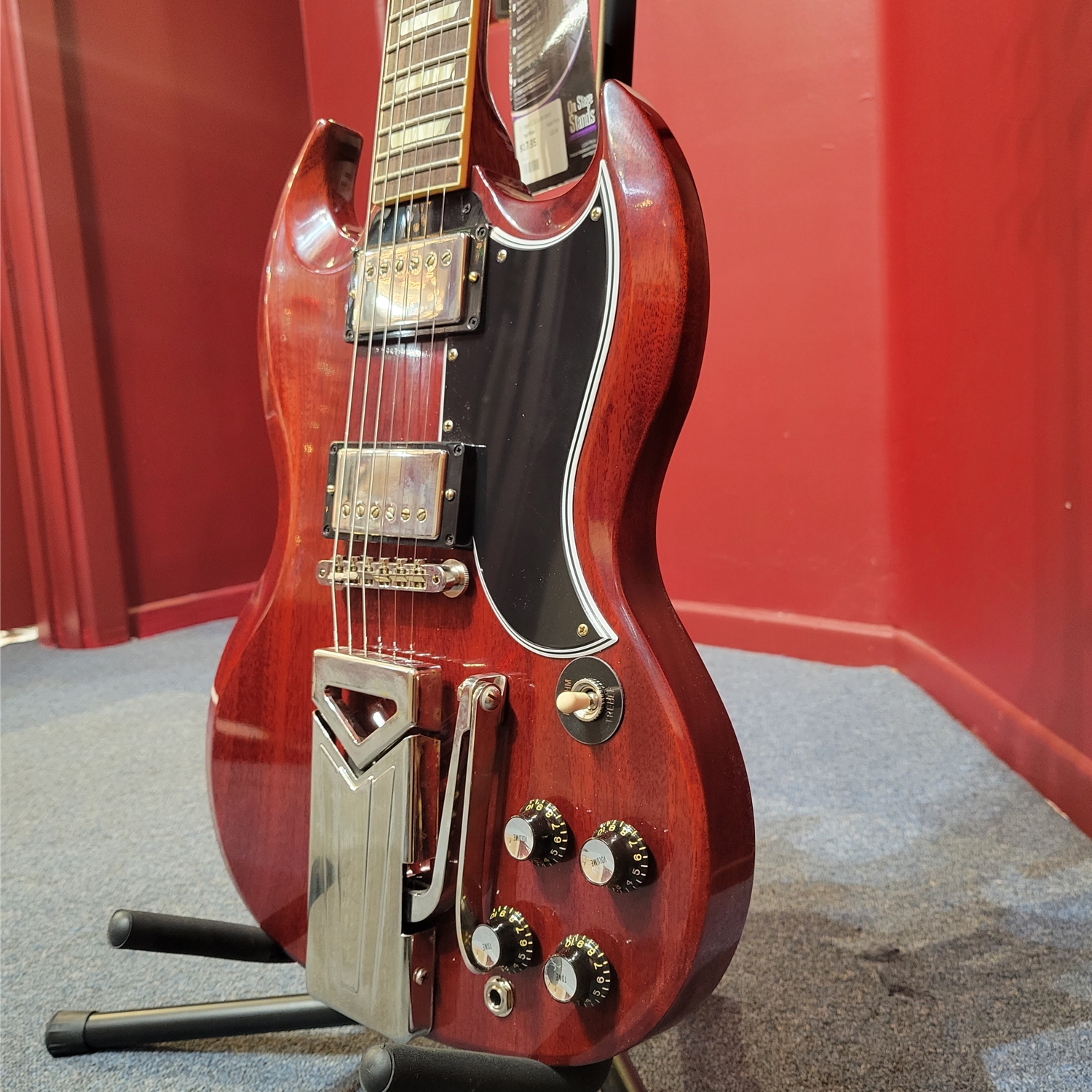 60th Anniversary 1961 Les Paul SG Standard With Sideways Vibrola, Cherry  Red Red Right Hand HH