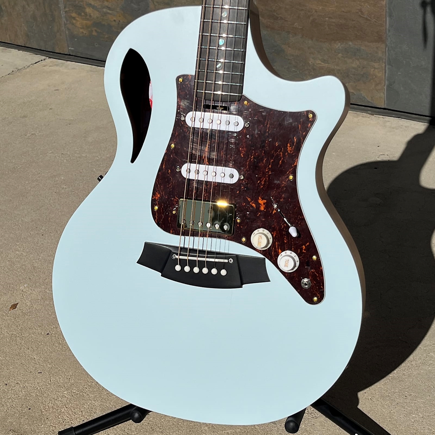 Cole Clark True Hybrid TL2EC All Blackwood Ebony, Sonic Blue