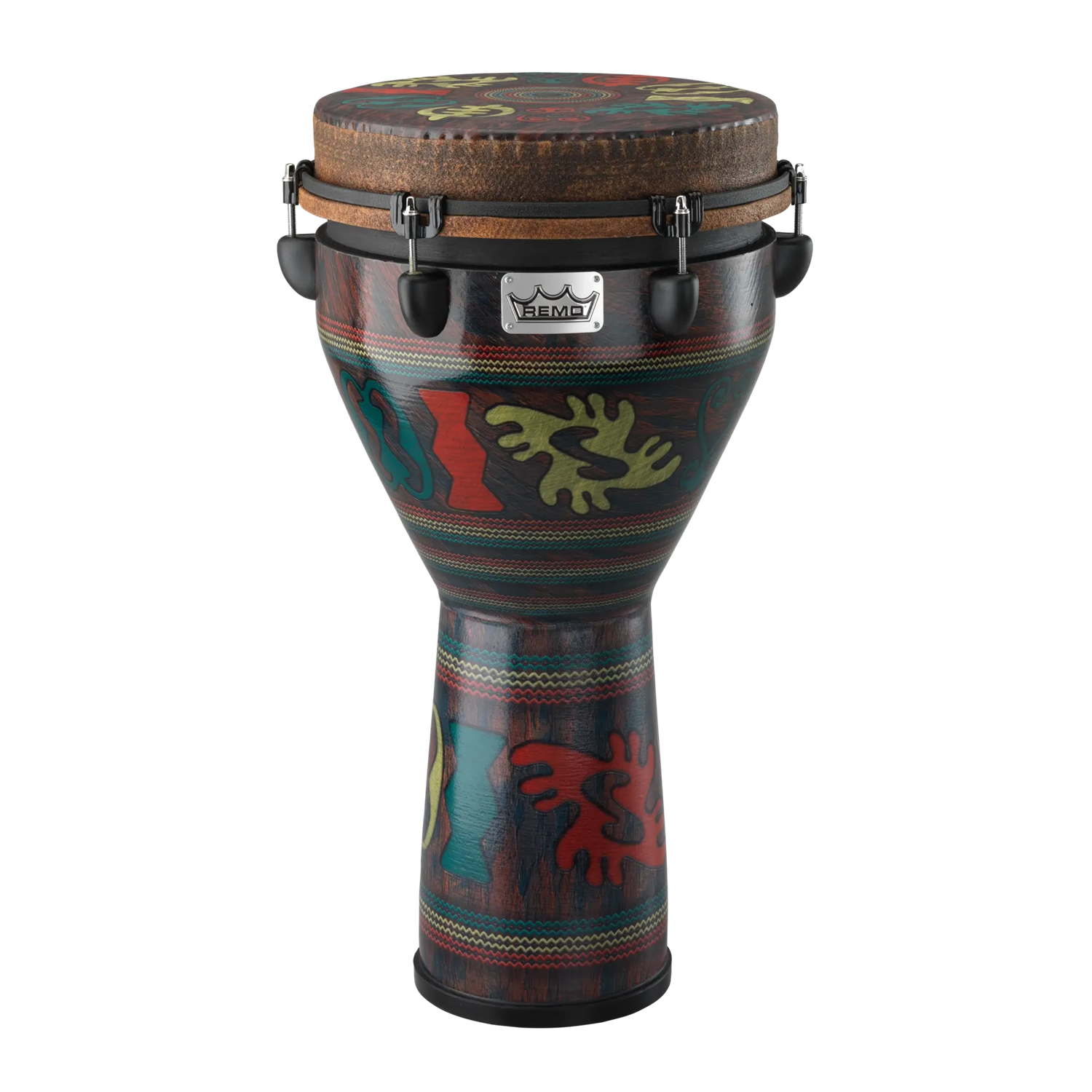 Remo Mondo Designer Series Djembe, Key Tuned 14"x25", Skyndeep, Adinkra Finish
