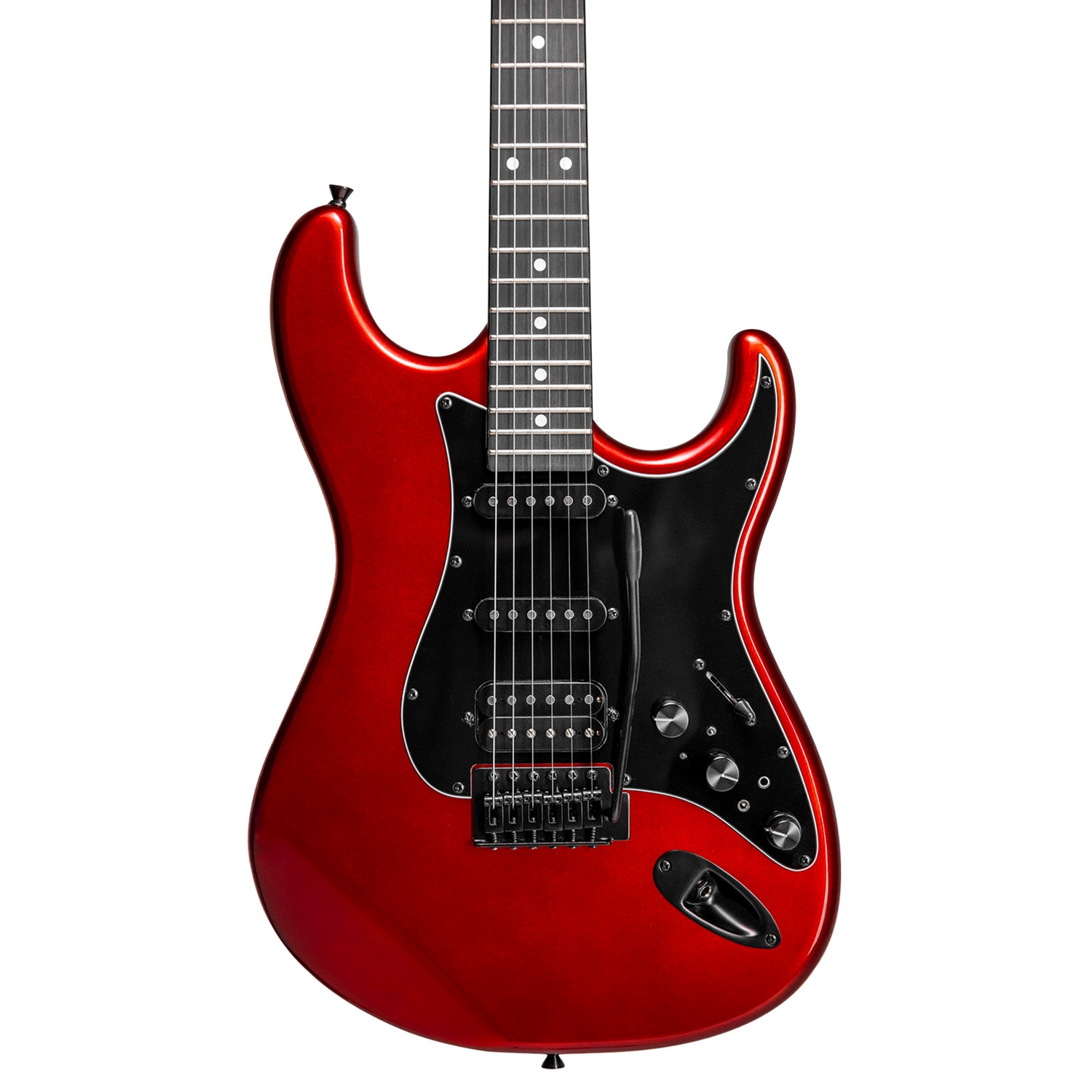 Tagima SIXMART CA-DF/BK Guitar HSS Pickups, Built-In Effects, Sparkling Candy Apple Red
