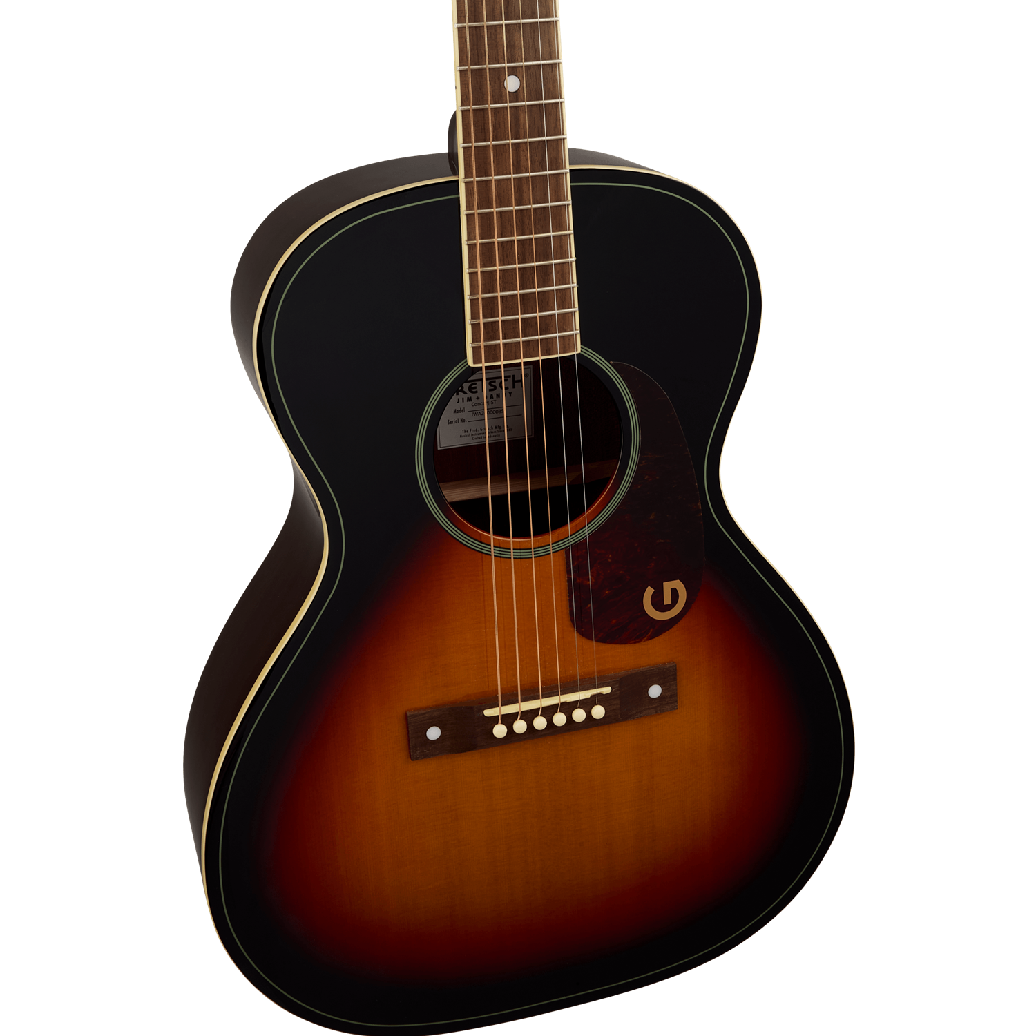 Gretsch Jim Dandy™ Concert LTD, Solid Top, Walnut Fingerboard, Heritage Burst