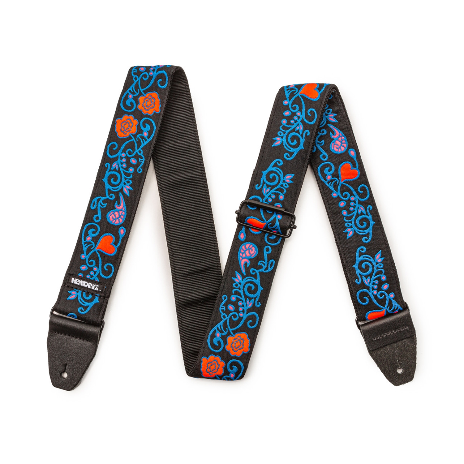 Dunlop JIMI HENDRIX™ MONTEREY BLACKLIGHT STRAP – BLUE