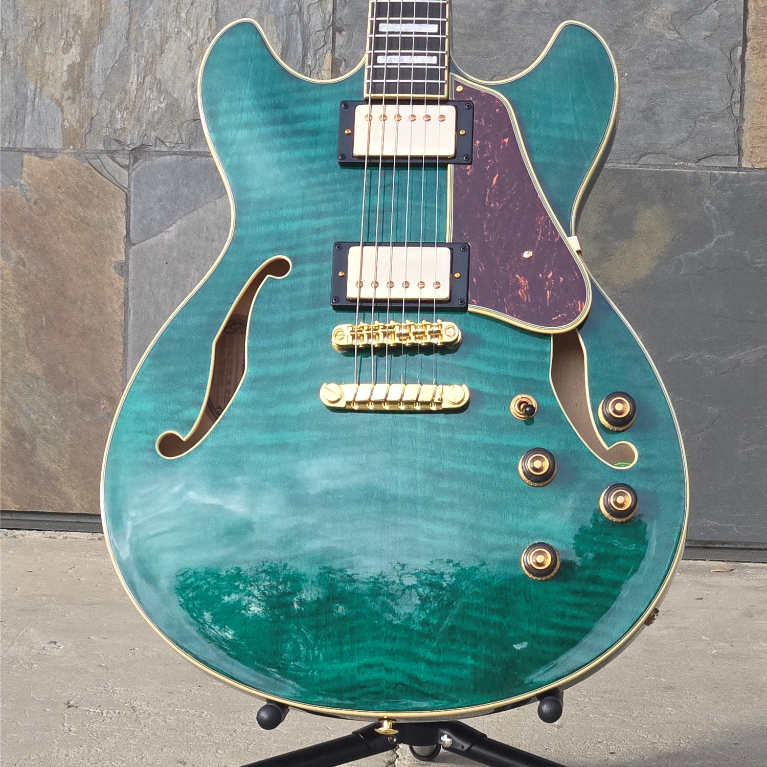 Ibanez AS93FM Semi-Hollowbody Electric, Transparent Moss Green