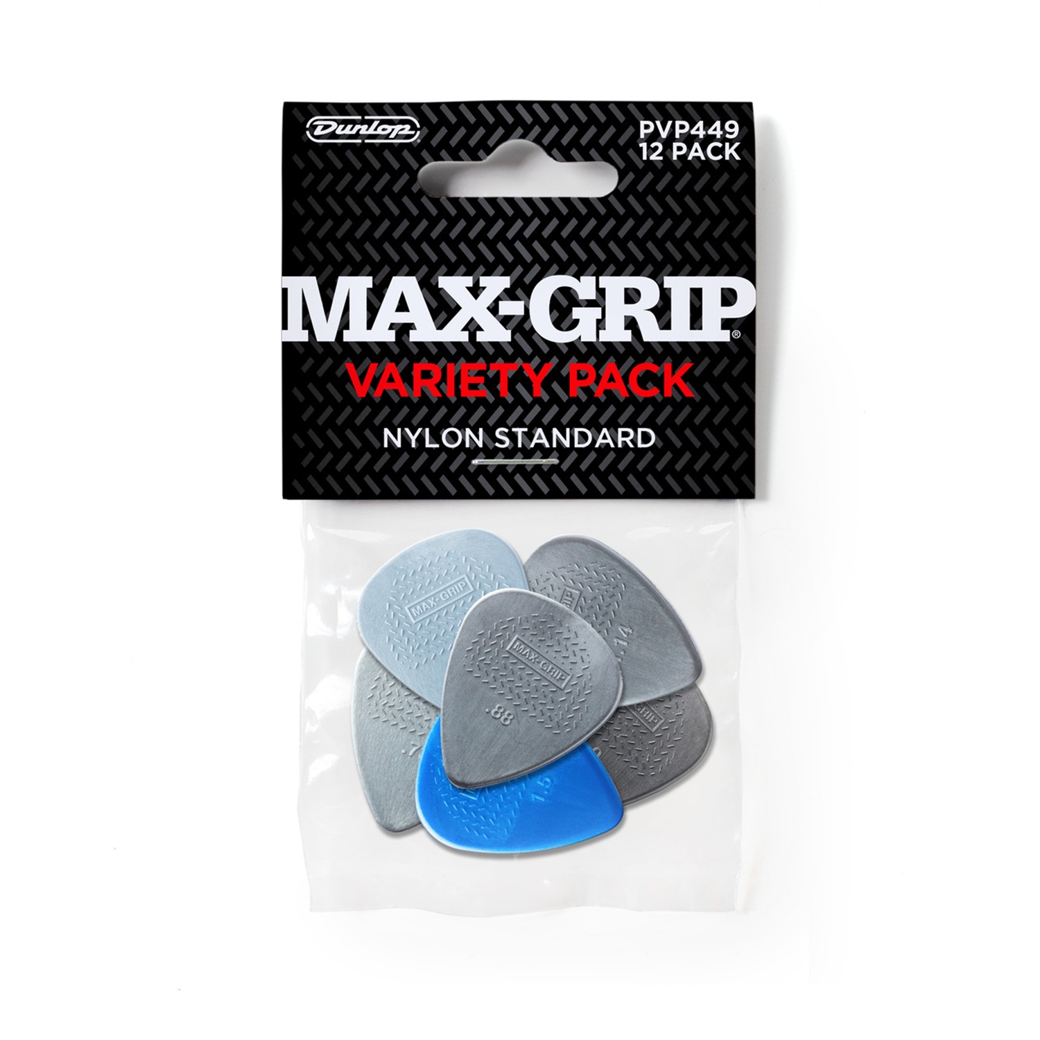 Dunlop MAX-GRIP® NYLON STANDARD PICK VARIETY PACK - 12 PACK