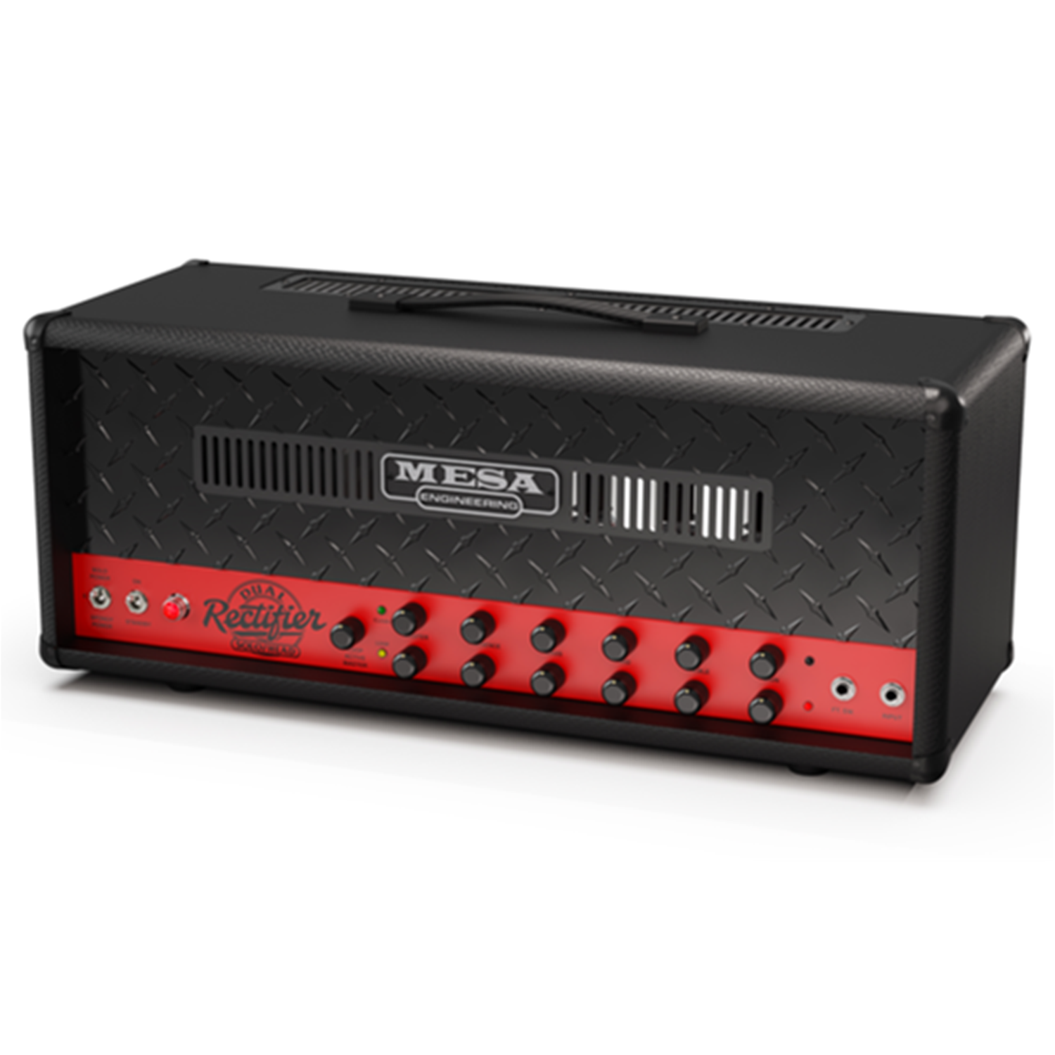 Mesa Boogie Limited Run 90’s Dual Rectifier Head Amplifier - Black Snake Skin Vinyl, Rosso Scuderia Red Chassis