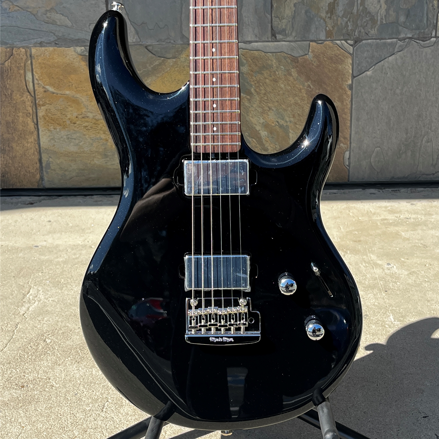 Ernie Ball Music Man Luke 4 HH Electric Guitar - Black Sparkle with Rosewood Fingerboard
