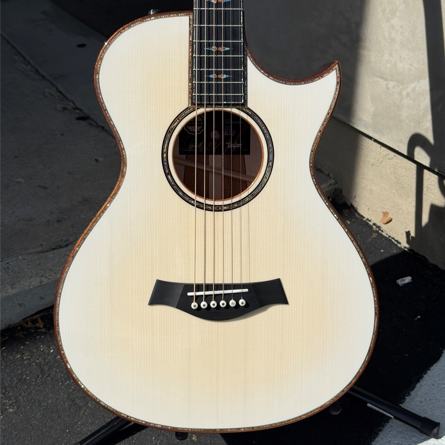 Taylor 2026 Catch Custom #6 C12ce Acoustic-electric Guitar - Shaded Trans White Top/Lilac Wine Body