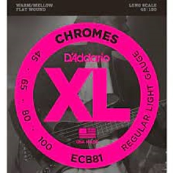 D'Addario ECB81 Chromes Bass Guitar Strings, Light, 45-100, Long Scale