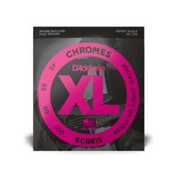 D' Addario ECB81S Chromes, Bass Guitar, Light, 45-100, Short Scale