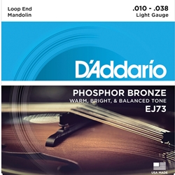 D'Addario EJ73 Mandolin Strings, Phosphor Bronze, Light, 10-38