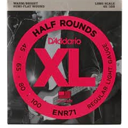 D'Addario ENR71 Half Round Bass Guitar Strings, Regular Light, 45-100, Long Scale