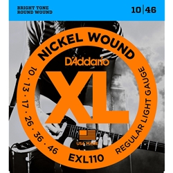 D'Addario EXL110 Nickel Wound Electric Guitar Strings, Regular Light, 10-46