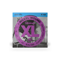 D'Addario EXL120 Nickel Wound Electric Guitar Strings, Super Light, 9-42