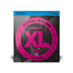 D' Addario EXL170S, Nickel Wound Bass Strings, Light, Short Scale, 45-100