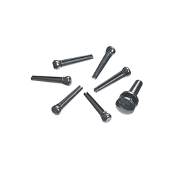 Planet Waves Injected Molded Bridge Pins with End Pin Set of 7, Black
