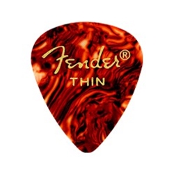 Fender 351 Cellulos Pick 12 Pack, Thin, Tortoise Shell