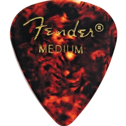 Fender 351 Celluloid Pick, Dark Shell, Medium, 12 Pack of Picks