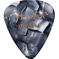 Fender 351 Medium Celluloid Pick, Black, Pack of 12