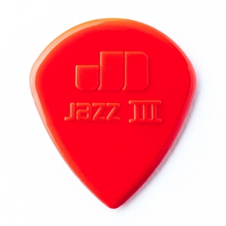 Dunlop Jazz III Nylon Pick, Red, 6 Pack